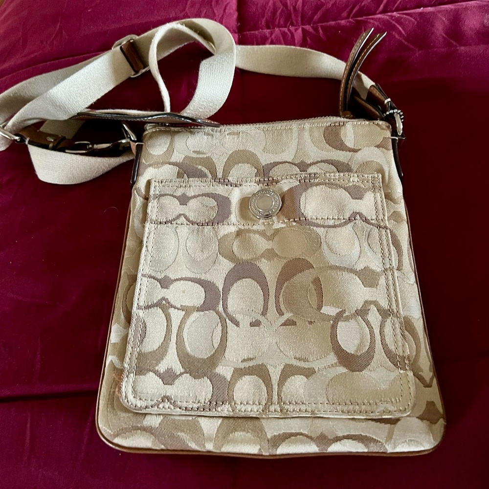 Coach Signature Tan Crossbody Bag